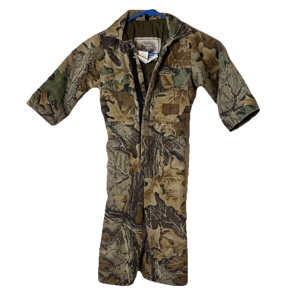 Vintage Walls Outdoors Youth 4 Camo Insulated Coveralls USA Hunting Realtree